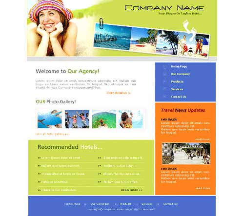 Frontpage Template Travel