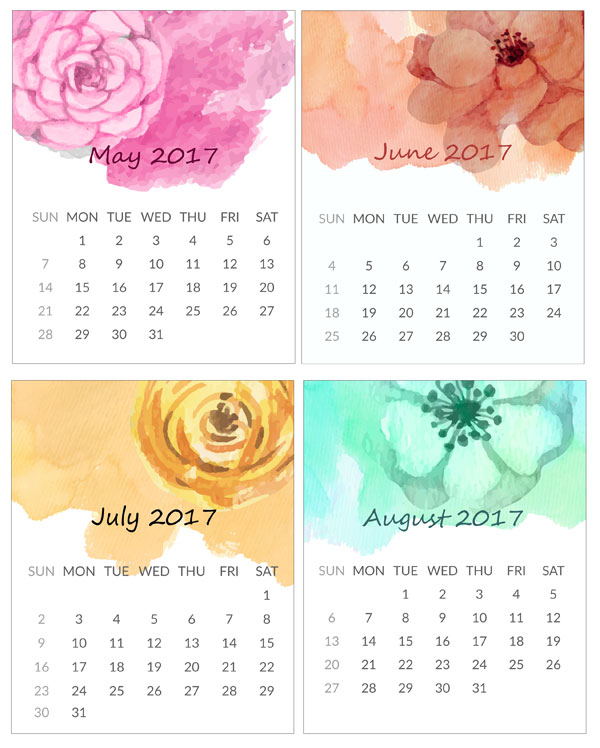 printable mini calendar pages