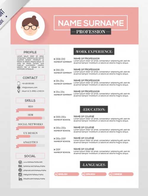 resume template designs you can download and edit for free