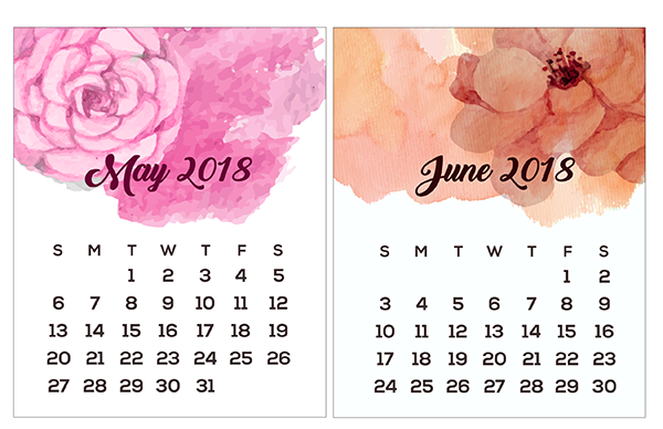 Printable Mini Calendars for 2018 to Download Free