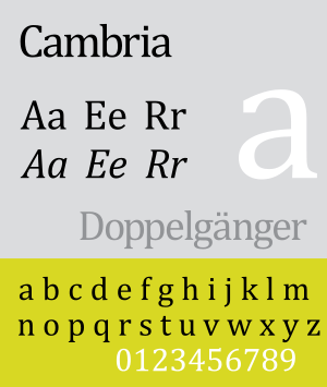 cambria font style