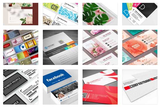 preview of the free business card templates