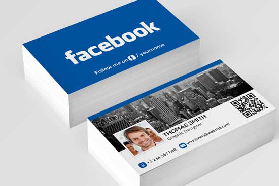 preview of facebook-inspired business card template