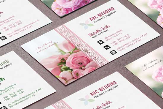 business card designs for wedding coordinators and planners