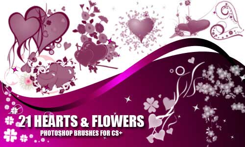 hearts and flowers brushes for photoshop