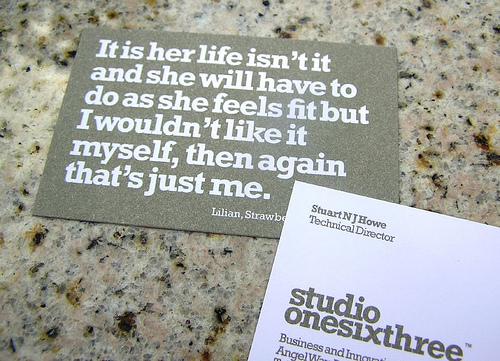 typographic business cards