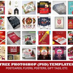 Christmas Photoshop Templates: 25 Holiday Cards, Party Flyers, Photo Cards