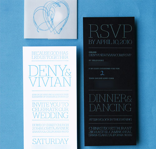 Wedding Invitation: 25 Beautifully Letterpress Printed Cards