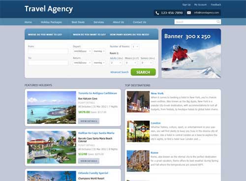 travel website template