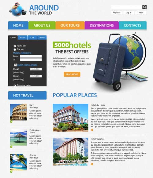 travel website template