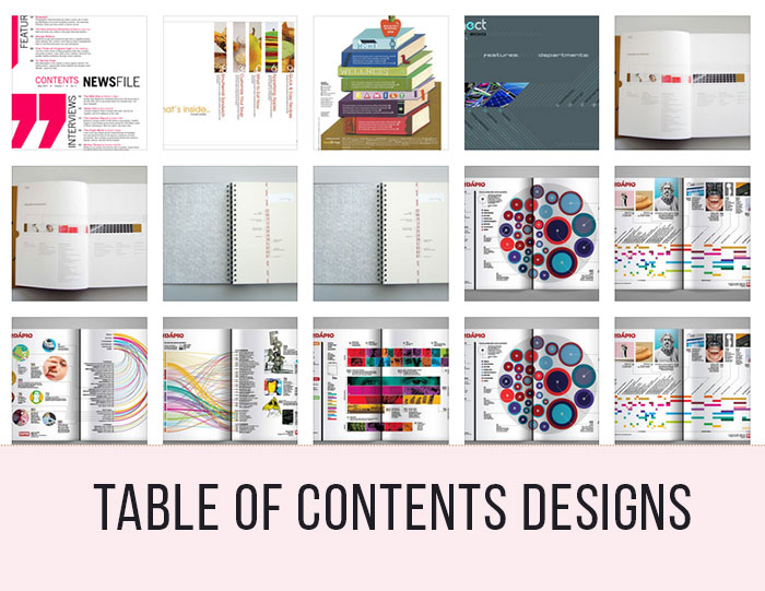 creative table of contents examples