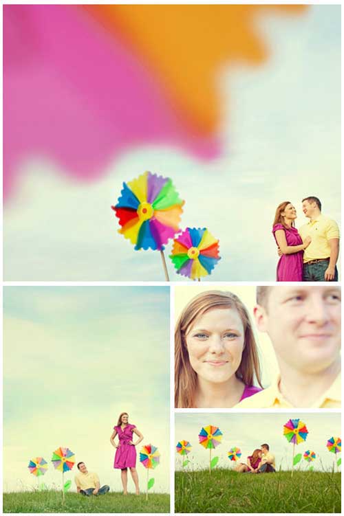 colorful outdoor engagement picture ideas