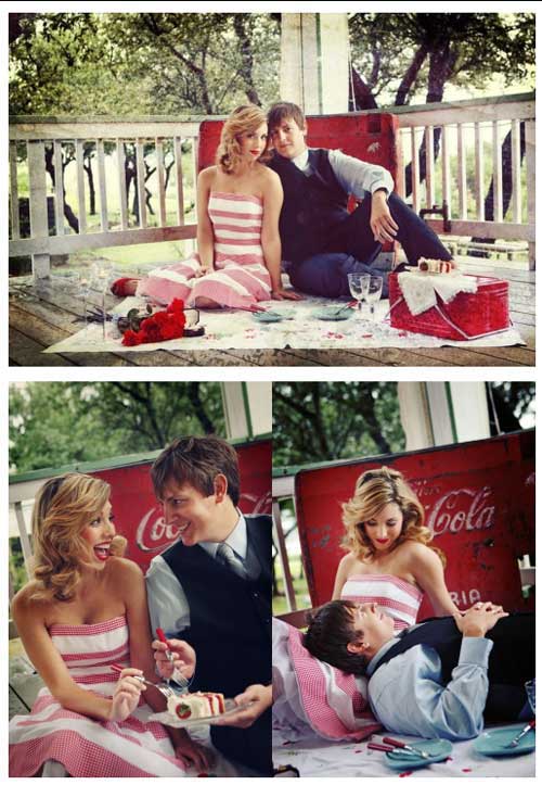 vintage coca-cola engagement picture ideas