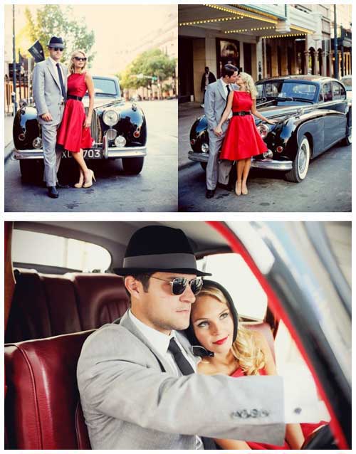1950s retro engagement picture ideas