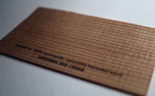 wooden business card