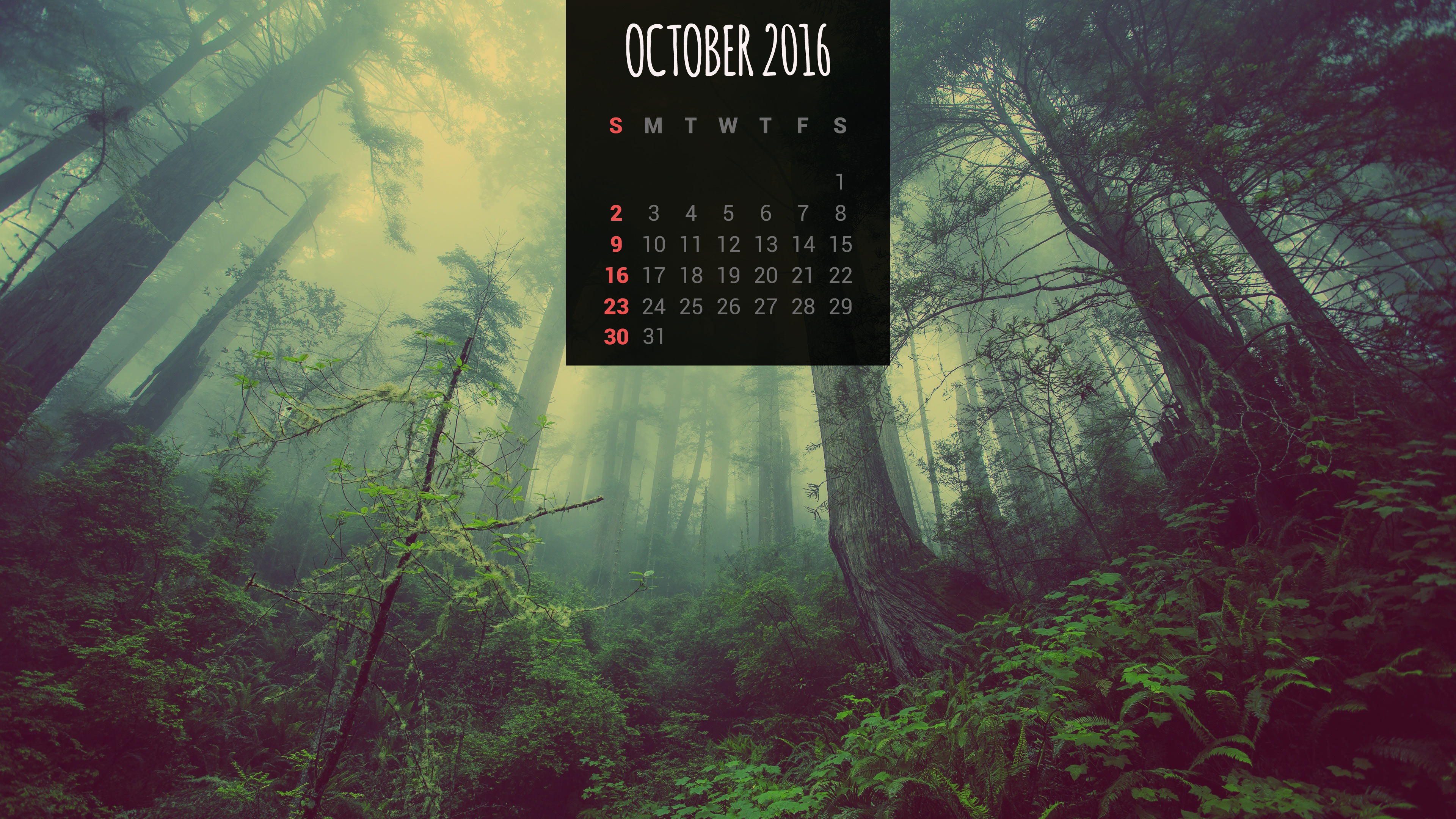 Calendar Wallpapers Free October 2016 Desktop Backgrounds