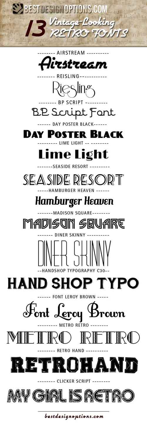 Retro Font: 14 Free Typefaces for Vintage Designs