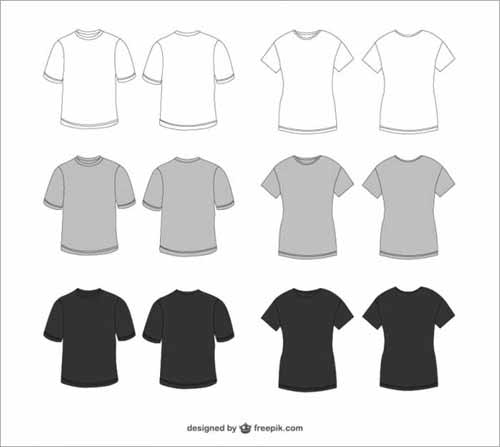 Free Blank Tshirt Templates in Various Designs - Allpicts