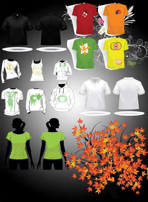 T-shirt Design Templates: 38 Sets Free Editable Vectors