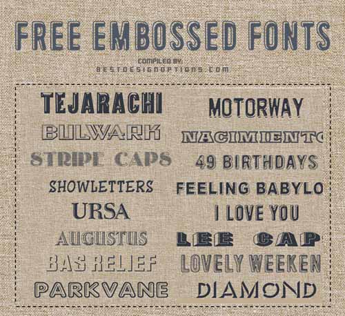 embossed fonts