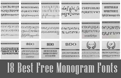 Free Monogram Font Types for Logo and Wedding Initials
