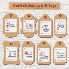 Free Printable Christmas Gift Tags in Brown