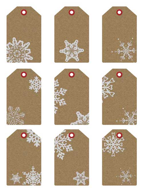 Printable Christmas Gift Tags Featuring Kraft Paper Texture