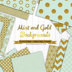 20 Free Mint Green and Gold Background Patterns