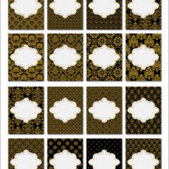 16 Free Printable Journal Cards Featuring Gold Damask Background