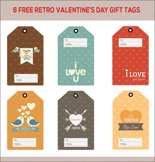 Printable Valentine Cards: 6 Free Designs in Retro Style