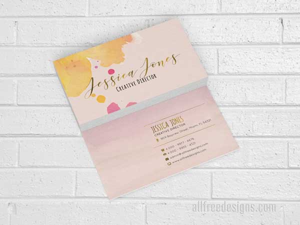 watercolor business cards