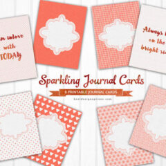 8 Printable Note Cards for Journaling in Glittery Orange