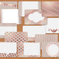 14 Free Printable Cards, Gift Tags in Rose Gold