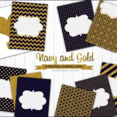 30 Free Journaling Cards in Navy and Gold