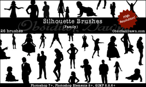 party people silhouette photoshop brushes