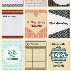 Journaling Cards, Gift Tags and Washi Tapes with Tribal Background