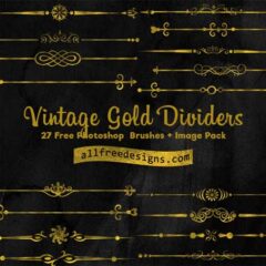 Vintage Clip Art Dividers: Free PS Brushes + PNG Pack