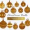 Holiday Clip Art: 18 Free Gold Christmas Balls in PNG Format