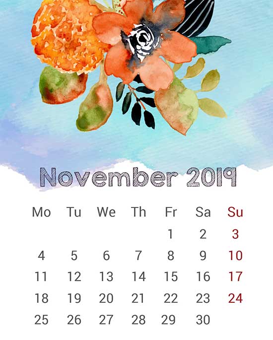 mini calendar page