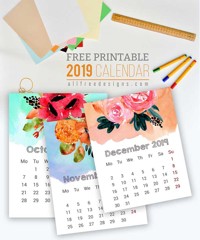 mini binder calendar pages printable
