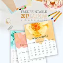 Printable Mini Calendar for 2017 Free to Download