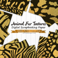 Animal Fur Textures: 17 Printable Papers in Black and Gold