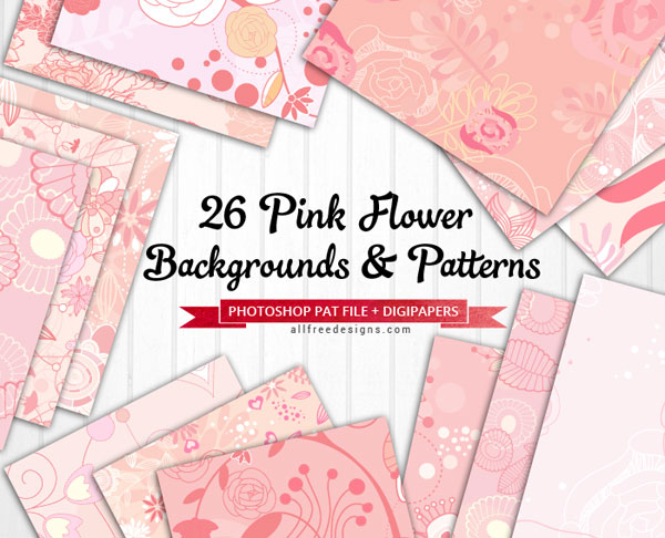 Pink Flower Background Patterns: 26 Free Romantic Floral Designs