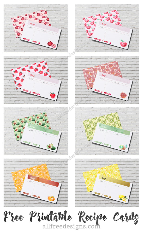 free template for recipe cards 4x6