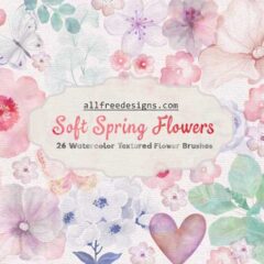Watercolor Flowers: 26 Soft Spring Flower PS Brushes