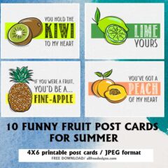 10 Printable Postcards Featuring Romantic Fruit Puns and Pick Up Lines