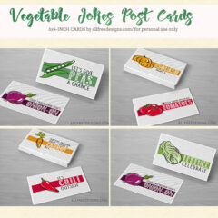 Vegetable Jokes: 8 Funny Printable Post Cards to Download