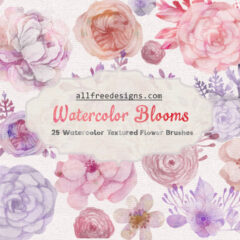 25 Free Watercolor Floral Brushes for Spring and Summer Designs