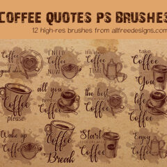 12 Coffee Lettering and Quotes Brushes for Photoshop CS+