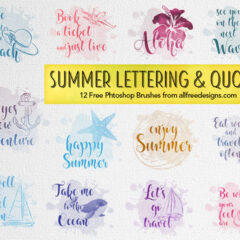 Famous Summer Quotes: 12 Free Photoshop Brushes